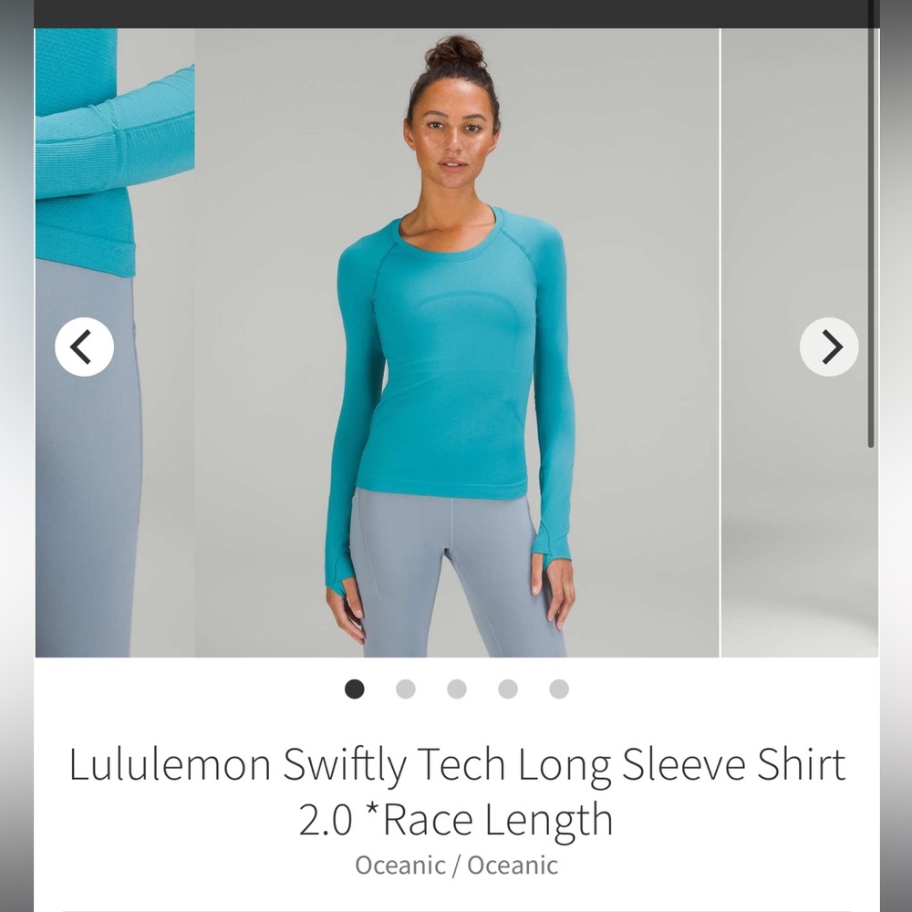 LULULEMON SWIFTLY TECH LS SIZE 2 OCEANIC 🩵